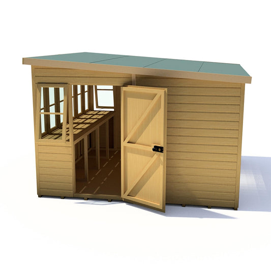 Shire Sun Pent 10x10 Single Door Shiplap Style A