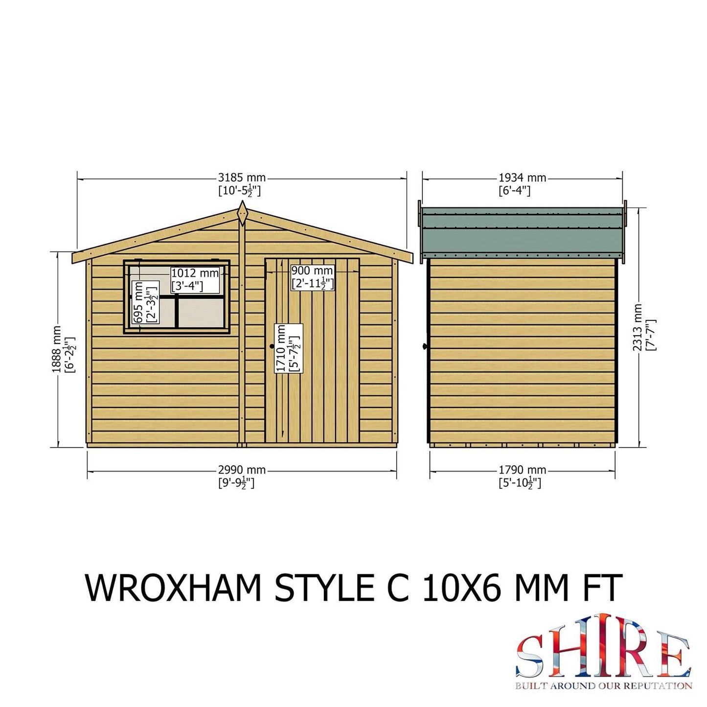 Shire Security Cabin 10x6 Loglap Style C