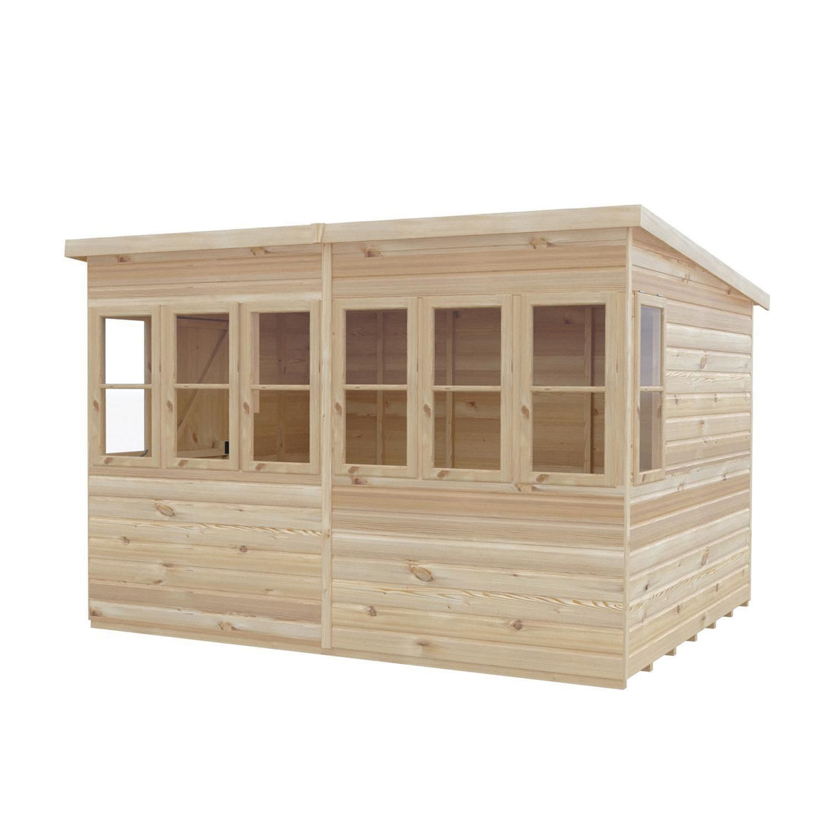 Shire Sun Pent 10x8 Single Door Loglap Style A