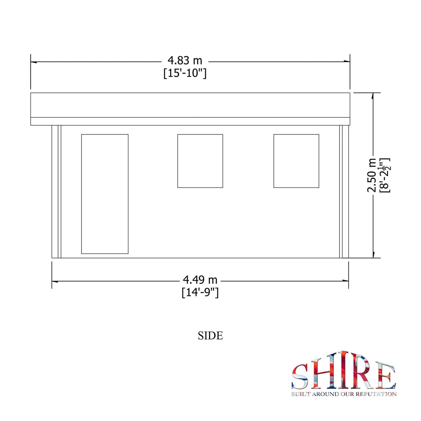 Shire Bradenham 13x15 Log Cabin (28mm - 70mm Logs)
