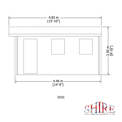 Shire Bradenham 13x15 Log Cabin (28mm - 70mm Logs)
