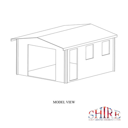 Shire Bradenham 13x15 Log Cabin (28mm - 70mm Logs)