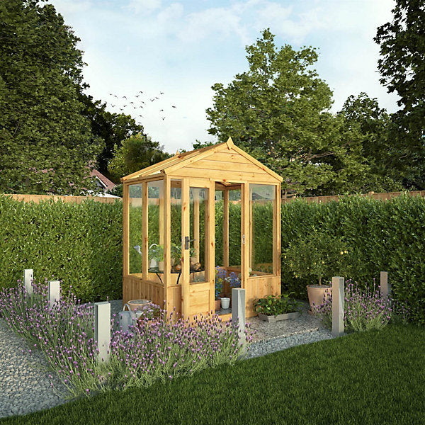 Mercia 4 x 6 Woodsman Apex Greenhouse - Glass