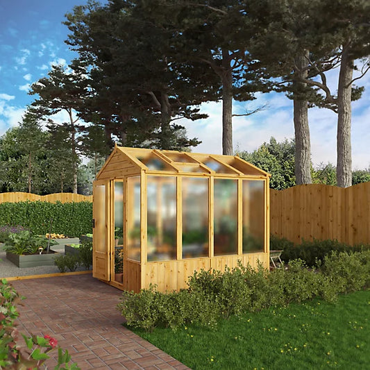 Mercia 8 x 6 Woodsman Apex Greenhouse - Polycarbonate
