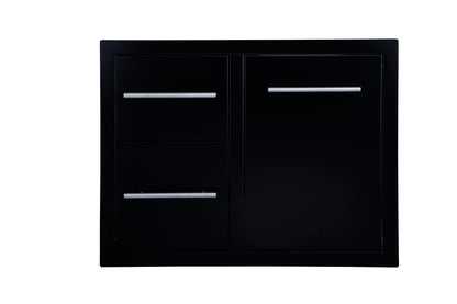 Sunstone Black Series Double Drawer & Trash Tray Combo with Plastic Bin