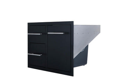 Sunstone Black Series Double Drawer & Trash Tray Combo with Plastic Bin