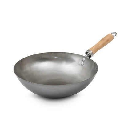 HOT WOK 30 cm Carbon Steel Wok Pan – Round-Bottomed for Gas Burners