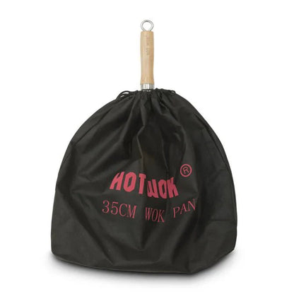 HOT WOK 35 cm Carbon Steel Wok Pan – Round-Bottomed for Gas Burners